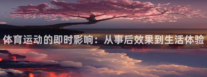 三亿体育网：体育运动的即时影响：从事后效果到生活体验