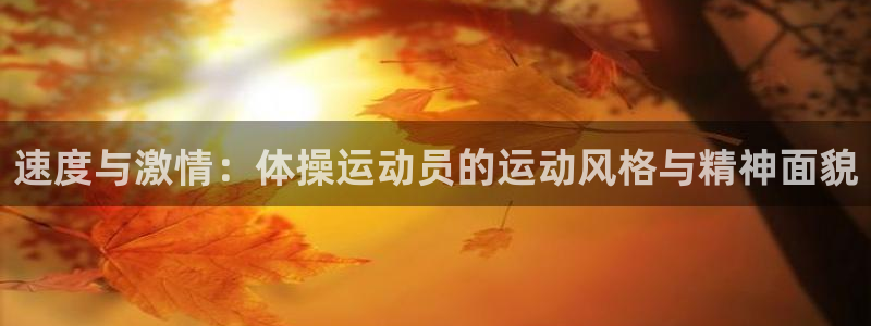 三亿体育网：速度与激情：体操运动员的运动风格与精神面貌